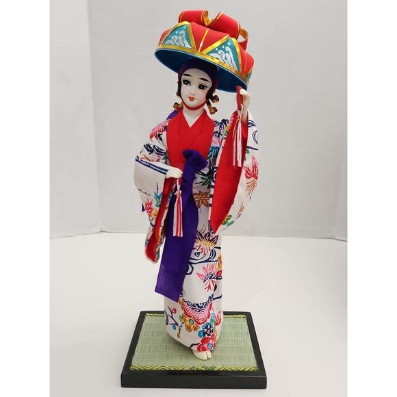 Vintage Japanese Ryukyu Geisha Doll 14" Traditional Female Figure in Kimono - Picture 16 of 16